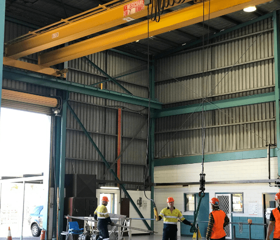 Gantry Cane at Saferight being used by operator instructors at the Saferight training facility.