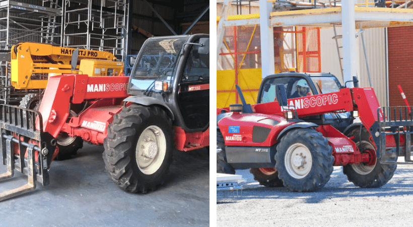 Telehandler Course Perth WA Machine parked at Saferight's warehouse facility. Student operating a telehandler during the Telehandler Course Perth WA at Saferight's warehouse facility.